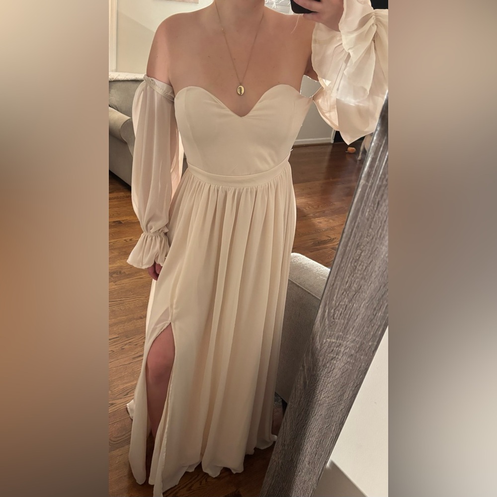 Elegant Cream Maxi Dress